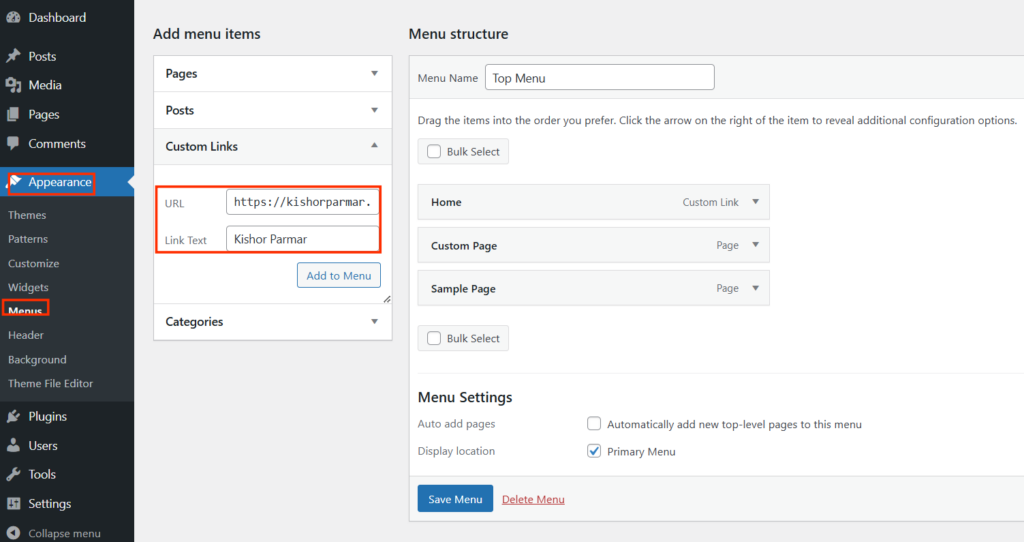 How to Add Custom Links to WordPress Menus