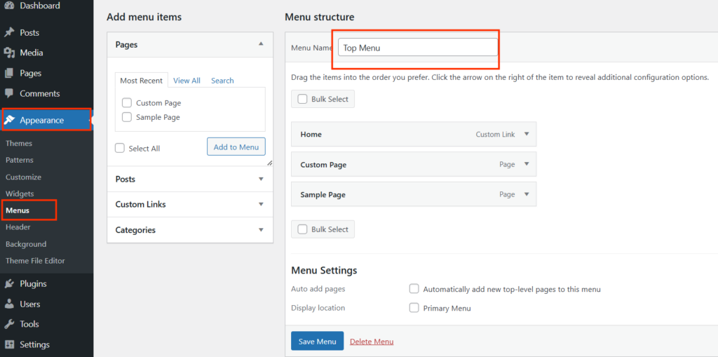 How to Create a WordPress Menu