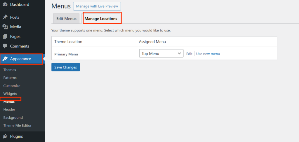 How to Manage Menu Locations